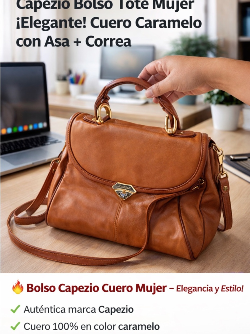 Capezio Caramel Top-Handle & Shoulder Tote